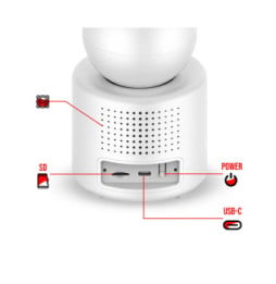 XO Caméra de Surveillance Connectée WiFi avec Écran Ful HD Rotation 350° Blanc