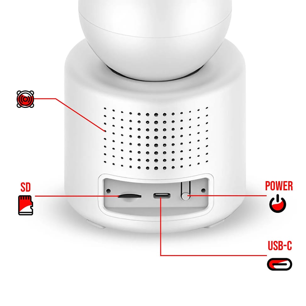 XO Caméra de Surveillance Connectée WiFi avec Écran Ful HD Rotation 350° Blanc — image 5