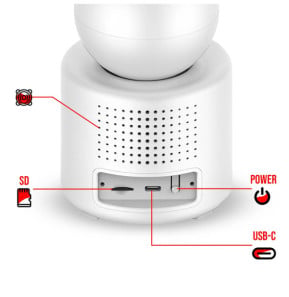XO Caméra de Surveillance Connectée WiFi avec Écran Ful HD Rotation 350° Blanc
