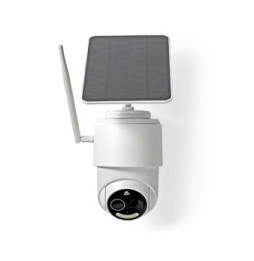 Nedis Caméra de Surveillance Extérieur Intelligente Full HD 1080p avec Panneau Solaire Blanc