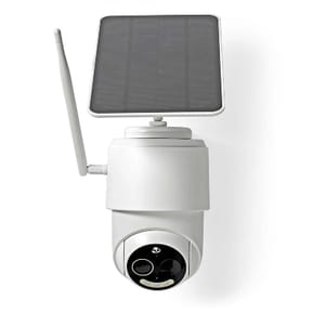 Nedis Caméra de Surveillance Extérieur Intelligente Full HD 1080p avec Panneau Solaire Blanc