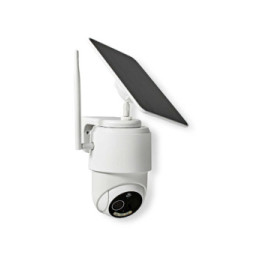 Nedis Caméra de Surveillance Extérieur Intelligente Full HD 1080p avec Panneau Solaire Blanc
