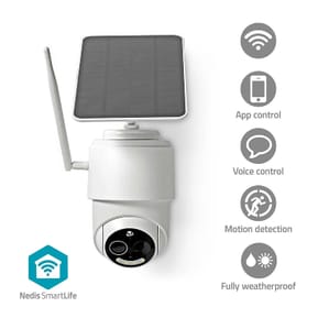 Nedis Caméra de Surveillance Extérieur Intelligente Full HD 1080p avec Panneau Solaire Blanc — image 5