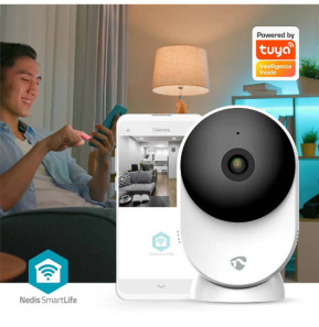 Nedis Caméra de surveillance Intérieure Intelligente 3MP Full HD 1296p SmartLife Blanc