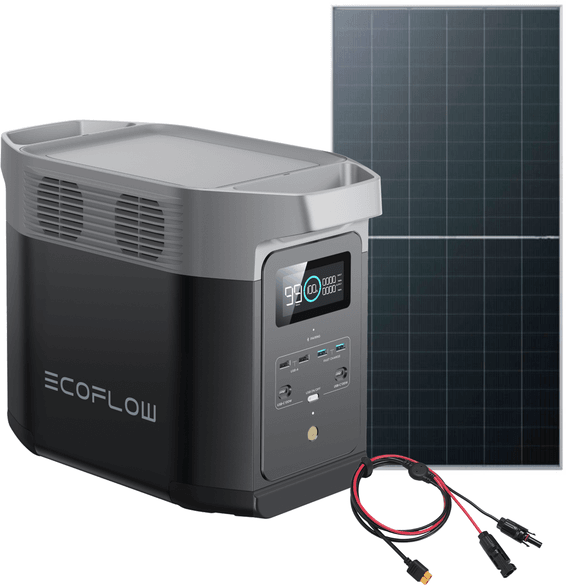 Offre Spéciale : Station électrique portable Ecoflow Delta 2 avec Panneau Solaire 585W + Câble MC4 to XT60 Offerts