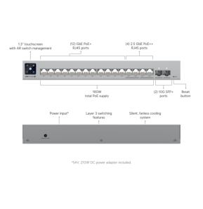 Ubiquiti Pro Max 16 PoE – Switch POE administrable (USW-Pro-Max-16-PoE-EU)