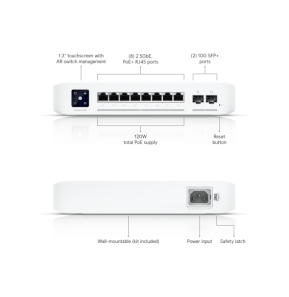 Ubiquiti Switch Enterprise 8 PoE – Switch PoE haute performance USW-Enterprise-8-PoE