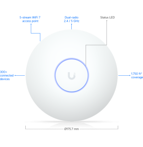 Ubiquiti U7 Long-Range – Point d'accès WiFi 7 U7-LR