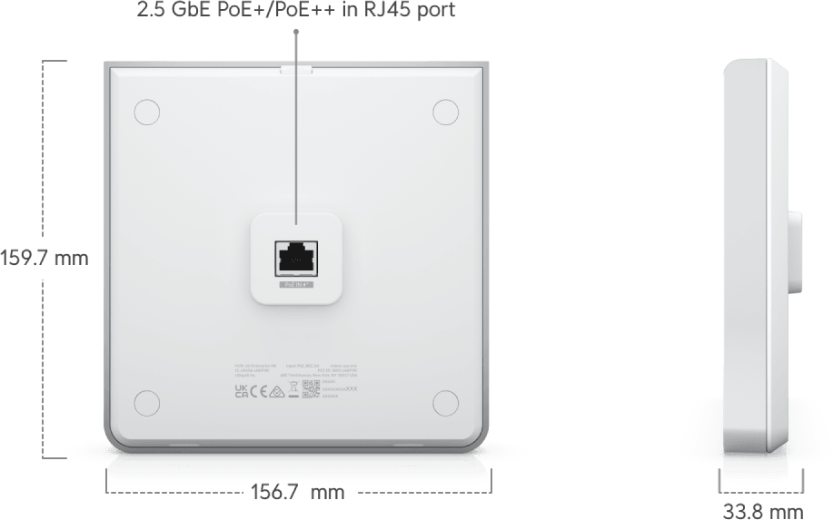 Ubiquiti U6 Enterprise In-Wall – Point d'accès WiFi 6E mural U6-Enterprise-IW — image 12