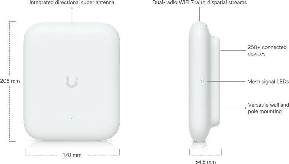 Ubiquiti U7 Outdoor – Point d'accès WiFi 7 extérieur U7-Outdoor — image 15