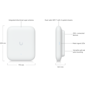 Ubiquiti U7 Outdoor – Point d'accès WiFi 7 extérieur U7-Outdoor