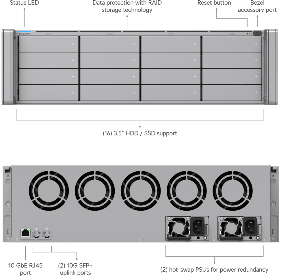 Ubiquiti Enterprise Network Video Recorder – Enregistreur vidéo réseau 3U ENVR — image 11