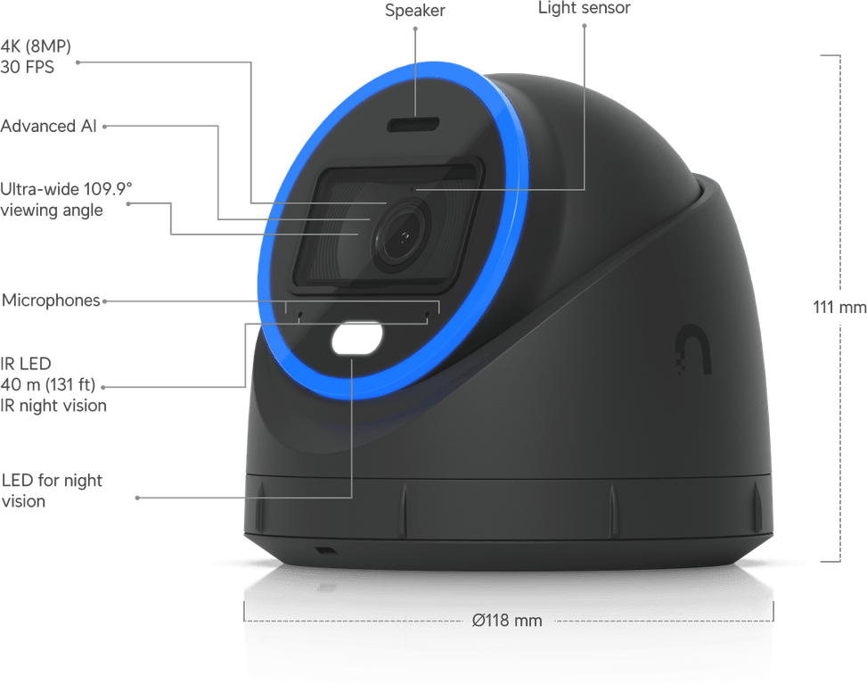 Ubiquiti AI Turret – Camera dôme turrett 4K UVC-AI-Turret-W — image 27