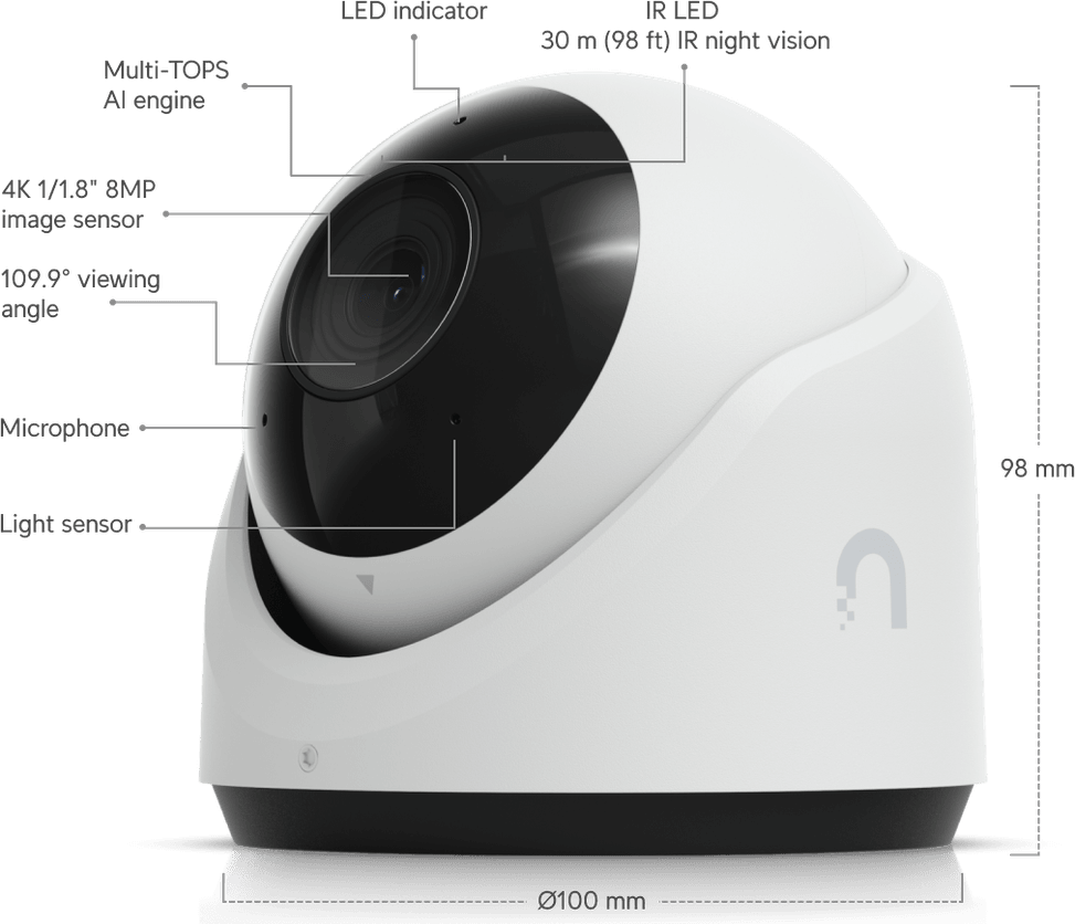 Ubiquiti G6 Turret – Camera extérieure 4K PoE UVC-G6-Turret-B — image 20