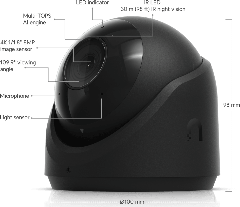 Ubiquiti G6 Turret – Camera 4K PoE extérieure UVC-G6-Turret-W — image 23