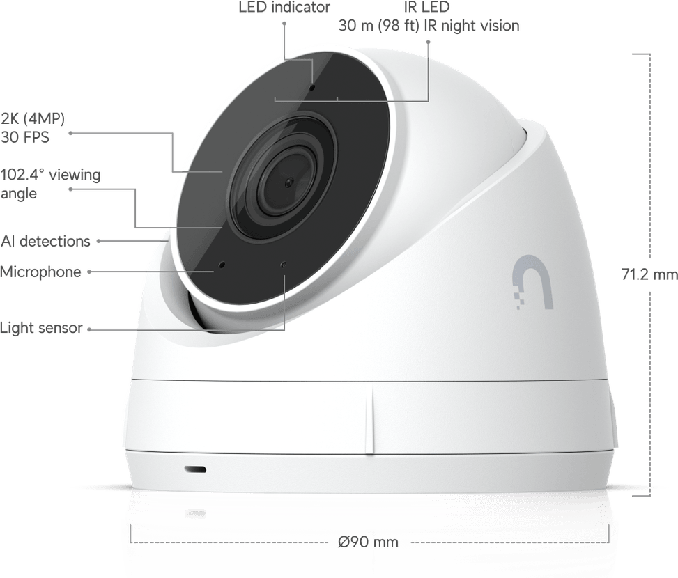 Ubiquiti G5 Turret Ultra – Caméra HD PoE 2K UVC-G5-Turret-Ultra-B — image 20