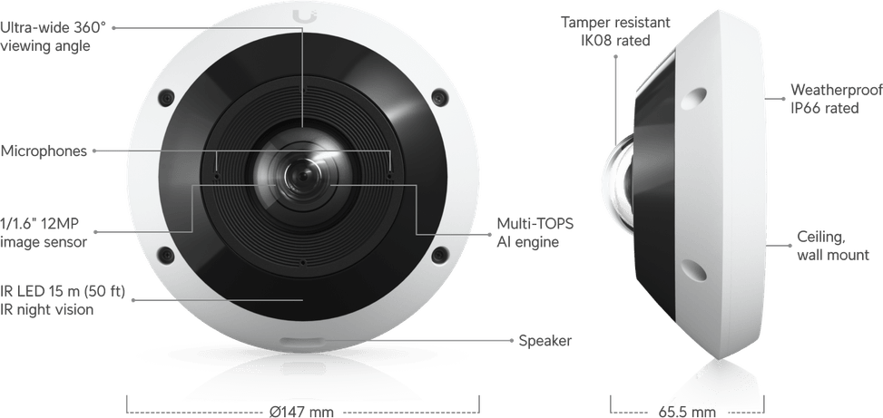 Ubiquiti G6 Pro 360 – Camera de surveillance 360° UVC-G6-Pro-360-B — image 30