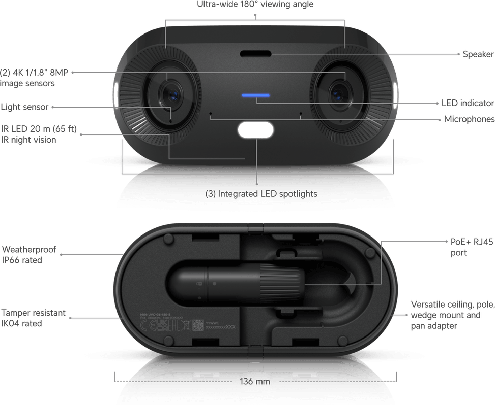 Ubiquiti G6 180 – Camera intérieure/extérieur 16MP UVC-G6-180-B — image 30