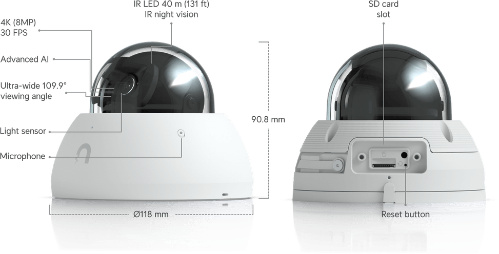 Ubiquiti AI Dome – Camera dome 4K avec IA UVC-AI-Dome-B — image 18