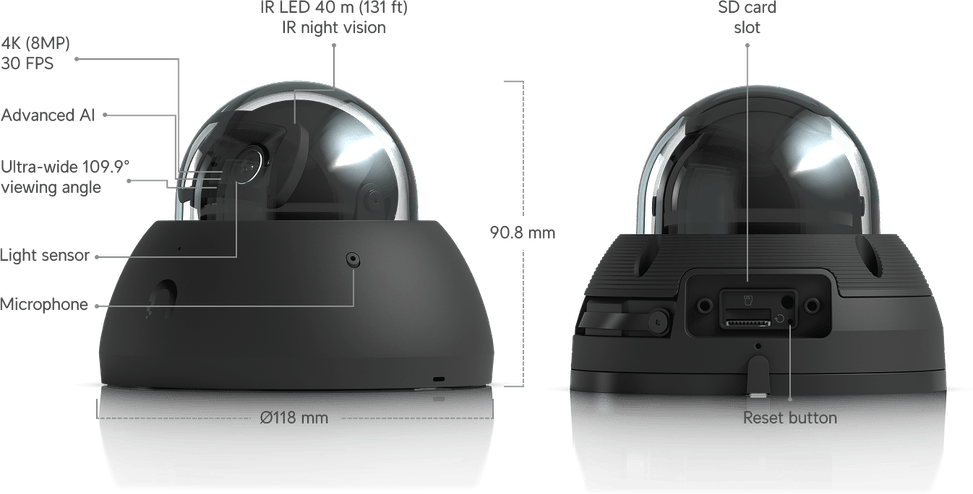 Ubiquiti AI Dome – Camera dôme 4K résistante aux intempéries UVC-AI-Dome-W — image 20