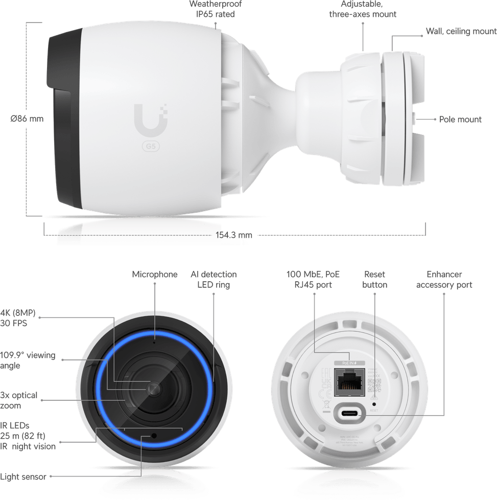 Ubiquiti G5 Pro – Camera 4K PoE extérieure/intérieure UVC-G5-Pro — image 8