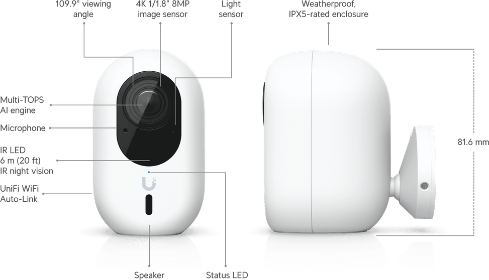 Ubiquiti G6 Instant – Caméra 4K connectée UVC-G6-INS-W — image 10