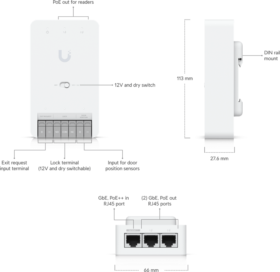 Ubiquiti Access Door Hub Mini – Hub de contrôle d'accès compact UA-Hub-Door-Mini — image 11
