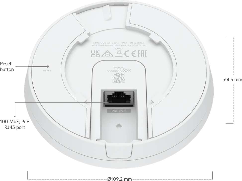 Ubiquiti G5 Dome – Caméra dôme 2K HD UVC-G5-Dome — image 13