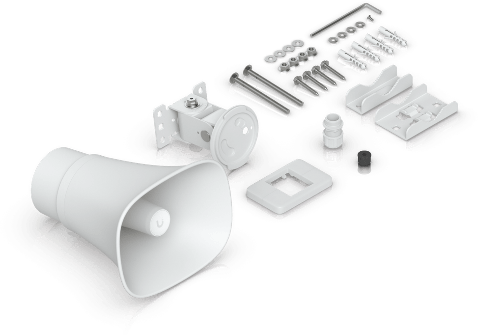Ubiquiti AI Horn Speaker – Haut-parleur à corne PoE 120 dB UP-AI-Horn-Speaker-W — image 1
