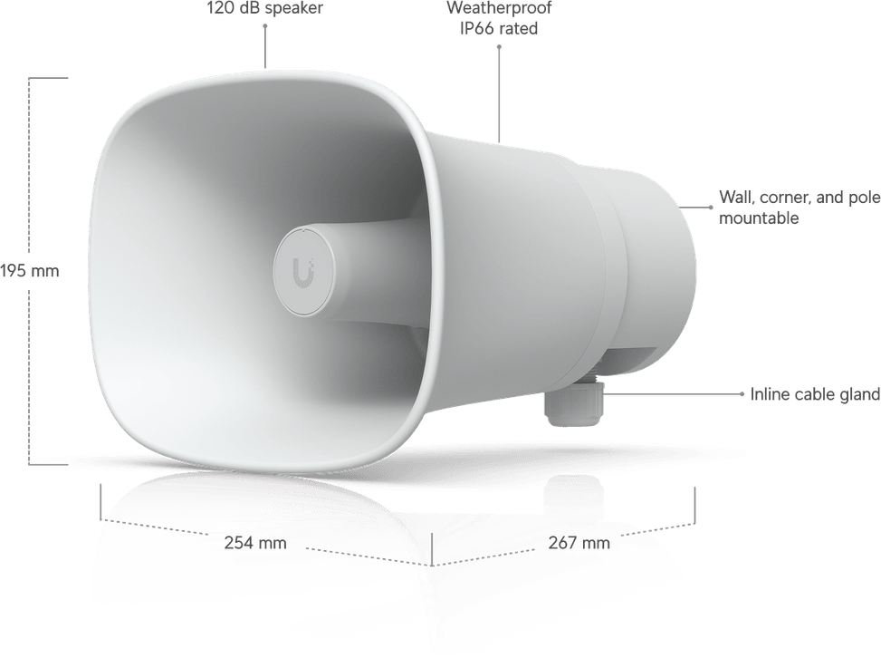 Ubiquiti AI Horn Speaker – Haut-parleur à corne PoE 120 dB UP-AI-Horn-Speaker-W — image 14