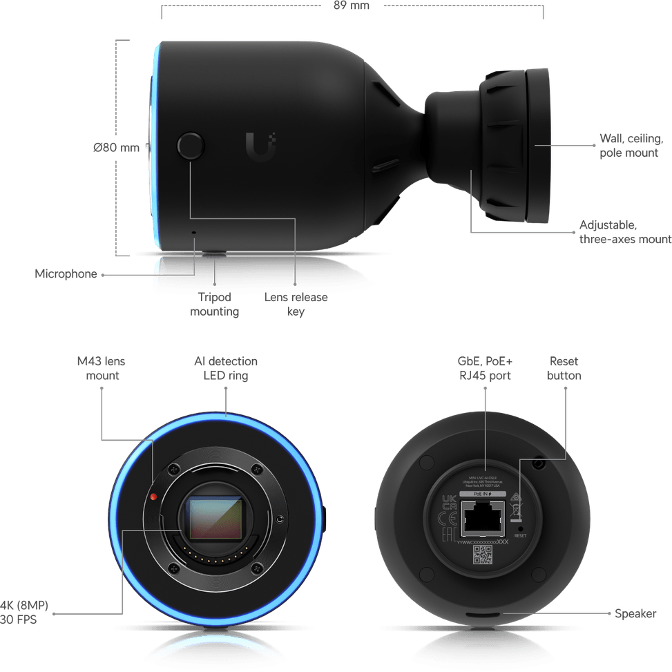 Ubiquiti Camera AI DSLR – Caméra 4K PoE intérieure/extérieure UVC-AI-DSLR — image 20