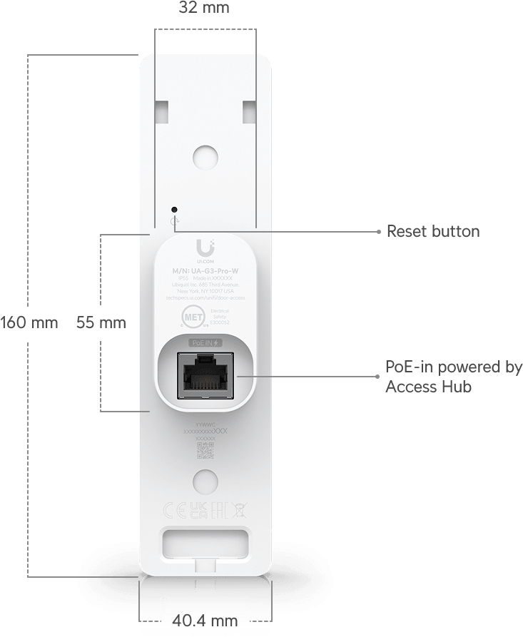 Ubiquiti Access G3 Reader Pro – Lecteur NFC intérieur/extérieur UA-G3-Pro-W — image 23