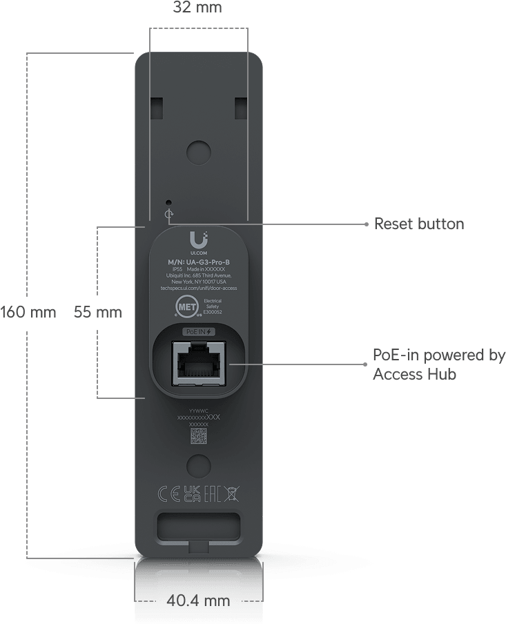 Ubiquiti Access G2 Reader Pro – Lecteur NFC intérieur/extérieur UA-G2-Pro — image 21