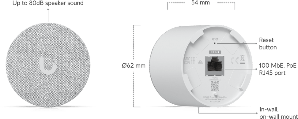 Ubiquiti WiFi Smart Chime – Carillon intelligent avec PoE UP-Chime — image 24