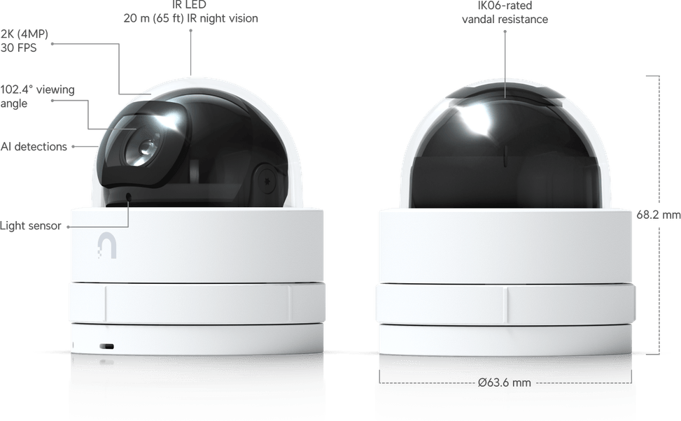 Ubiquiti G5 Dome Ultra – Caméra IP dôme compacte 2K UVC-G5-Dome-Ultra-B — image 22