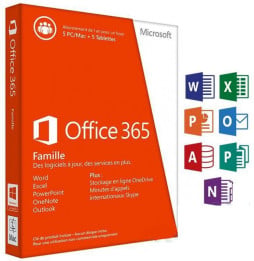 Microsoft Office 365 Famille 32/64 Bits - Licence d'abonnement ( 1 an ) - jusquà 5 PC ou Mac + 5 tablettes