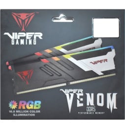 Barrette mémoire Patriot Viper Venom RGB 32GB (16GBx2) U-DIMM DDR5 6000 MHz - Pc Bureau (PVVR532G600C36K)