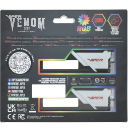 Barrette mémoire Patriot Viper Venom RGB 32GB (16GBx2) U-DIMM DDR5 6000 MHz - Pc Bureau (PVVR532G600C36K)