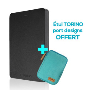 Disque dur externe Toshiba Canvio ALU 2.5 - 500 GB USB 3.0 (Boîtier Aluminium) + ètui portdesigns Offert