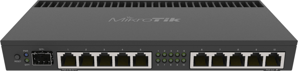 راوتر Gigabit MikroTik RB4011 10 منافذ + منفذ SFP+ واحد (RB4011iGS+RM) — صورة 1