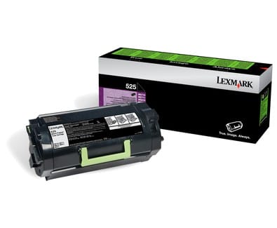 Cartouche de toner Noir Lexmark 525 du Programme de retour 6000 pages (52D5000)