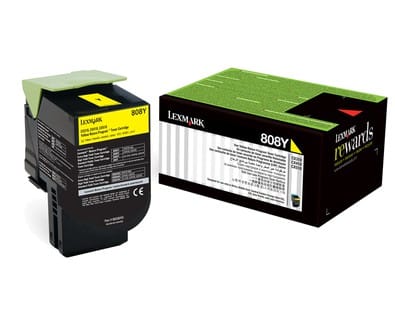 Lexmark 808Y Jaune - Toner Lexmark d'origine (80C80Y0)