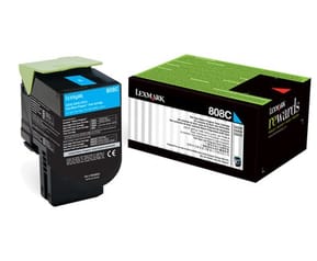 Lexmark 808C Cyan - Toner Lexmark d'origine (80C80C0)