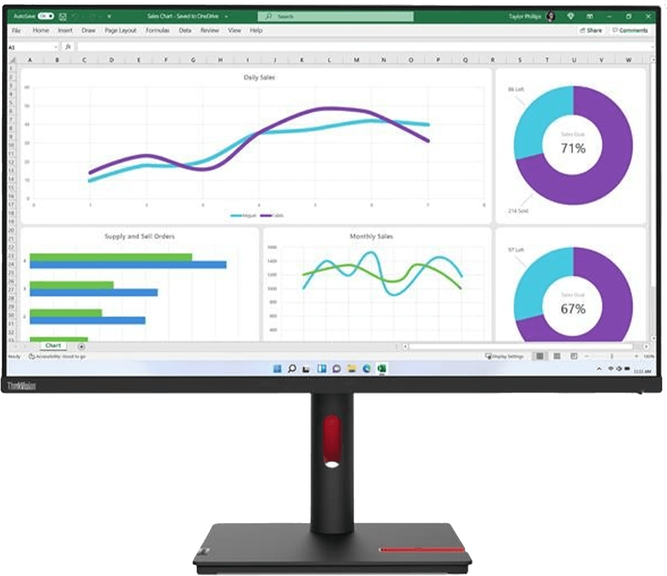 Lenovo 32" ThinkVision T32h-30 QHD Flat Monitor (63D3GAT1EU) — image 1
