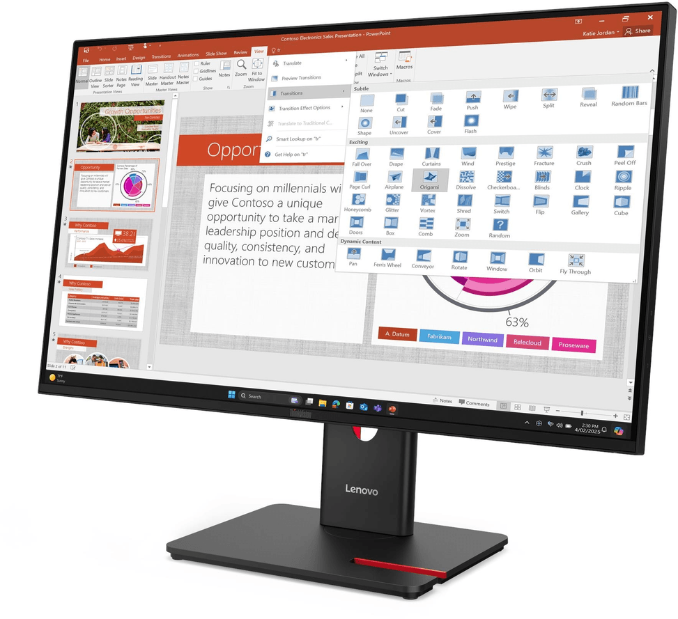 شاشة مسطحة 27" Lenovo ThinkVision T27-40 (64A5MAT6EU) — صورة 3