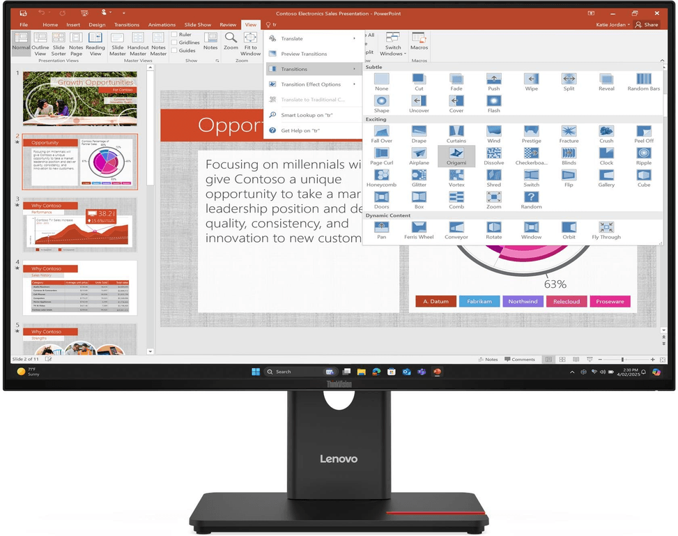 شاشة مسطحة 27" Lenovo ThinkVision T27-40 (64A5MAT6EU) — صورة 1
