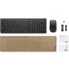 Combiné Lenovo Essential Clavier et Souris sans fil Gen2 - Français (4X31R64464)
