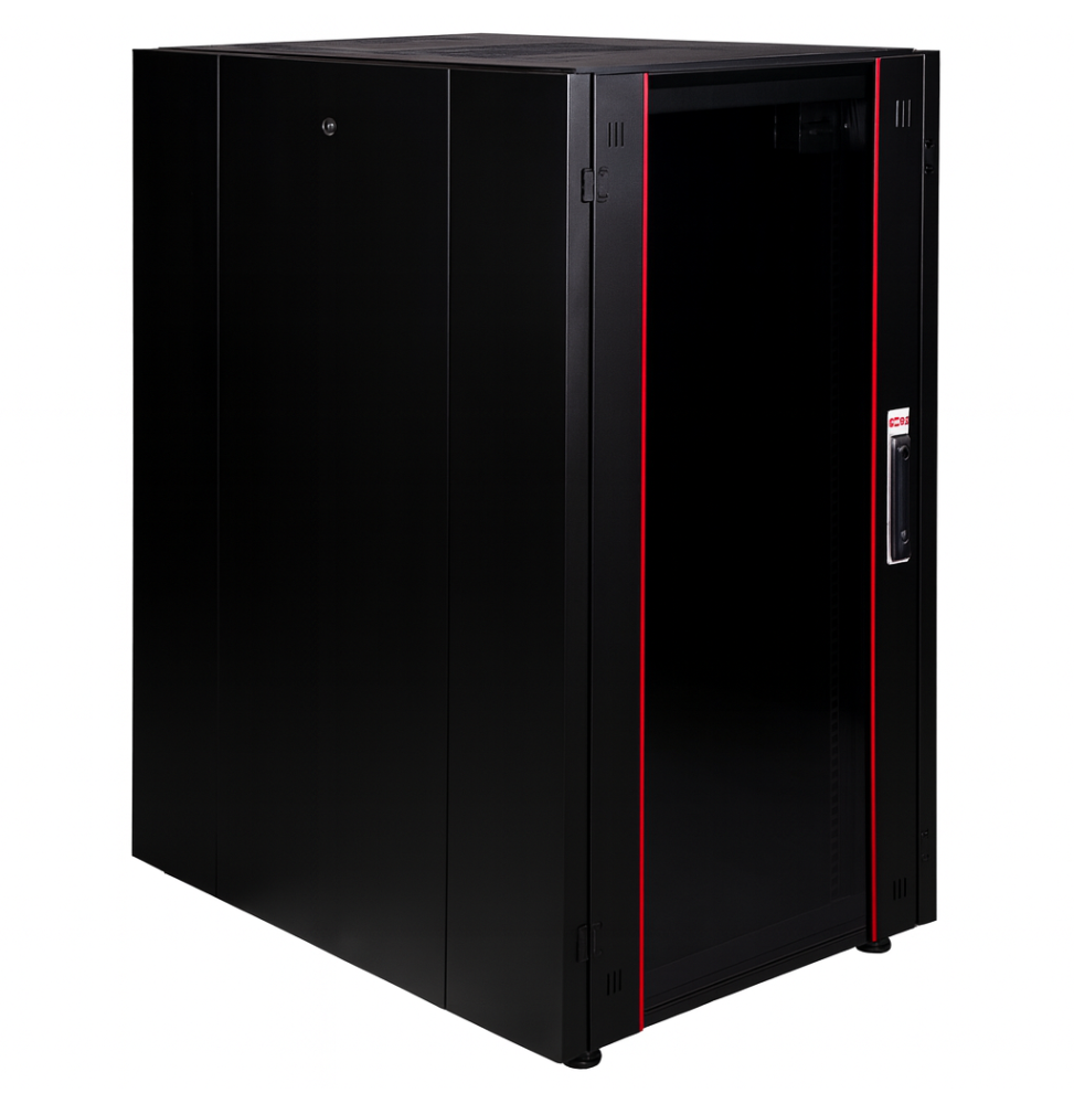Armoire hyperline Lande 26U 19P 600x1000mm avec porte avant en verre à ouverture (LN-HL26U6010-BL-B)