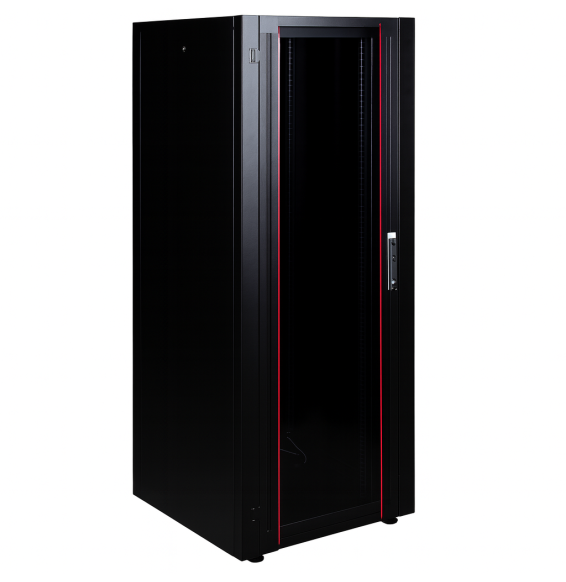 Hyperline Racks Armoire hyperline Lande 32U 19P 600x600mm avec porte avant en verre à ...