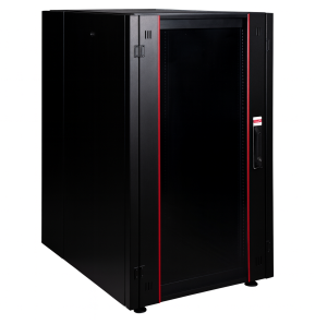Armoire hyperline Lande 26U 19P 600mm 800mm avec porte avant en verre à ouverture (LN-HL26U6080-BL-B)